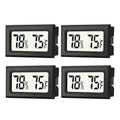 JEDEW 4 Pack Mini Digital Hygrometer Thermometer Gauge, Indoor Outdoor by JEDEW
