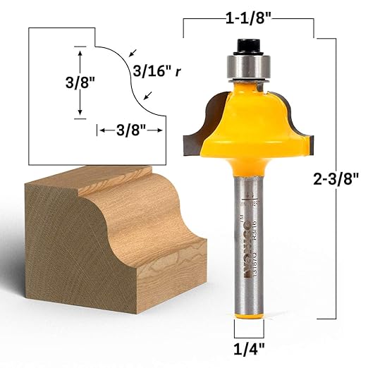 YONICO Roman Ogee Router Bits Edge Forming 3/8-Inch 1/4-Inch Shank 13187q - Image 4