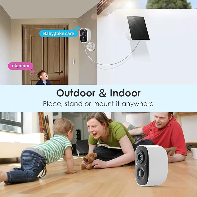GMK Solar Security Cameras Wireless Outdoor, - Image 8