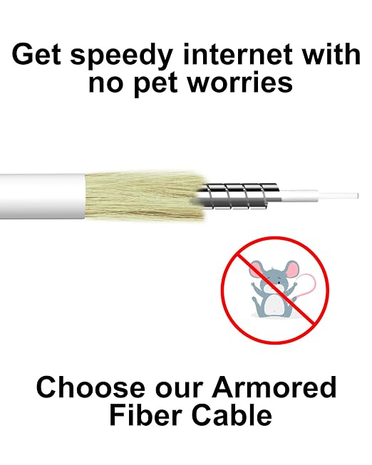 Armored White Fiber Optic Internet Cable 4M 5 Pack, SC/APC to SC/APC Single - Image 3