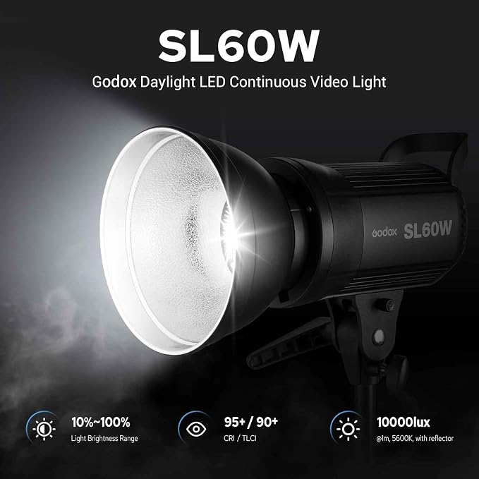 Godox SL60W LED Video Light, 60W 5600K Daylight LED Continuous Light SL-60W - Image 2