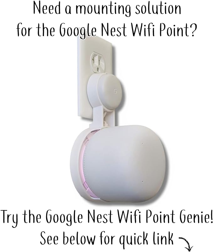 The Nest WiFi Pro Genie Wall Mount Outlet Holder Stand | Lowest Profile | Open - Image 6