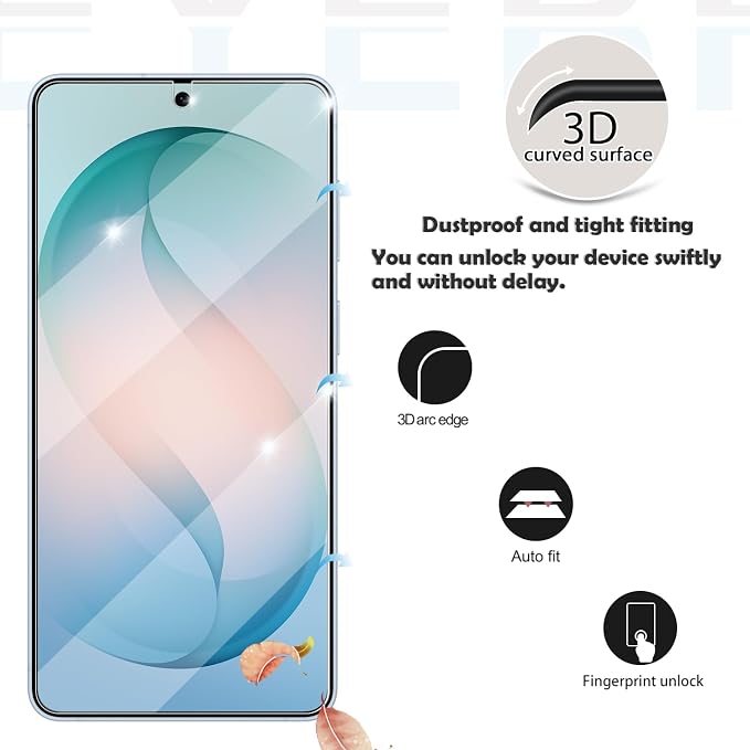 Galaxy S26 Screen Protector + Camera Lens Protector, Full Coverage Tempered - Image 3