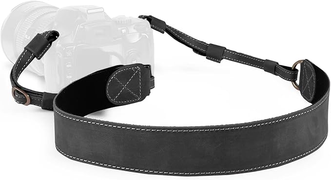 MegaGear Sierra Genuine Full-Grain Leather Camera Strap — Vintage Shoulder & by MegaGear