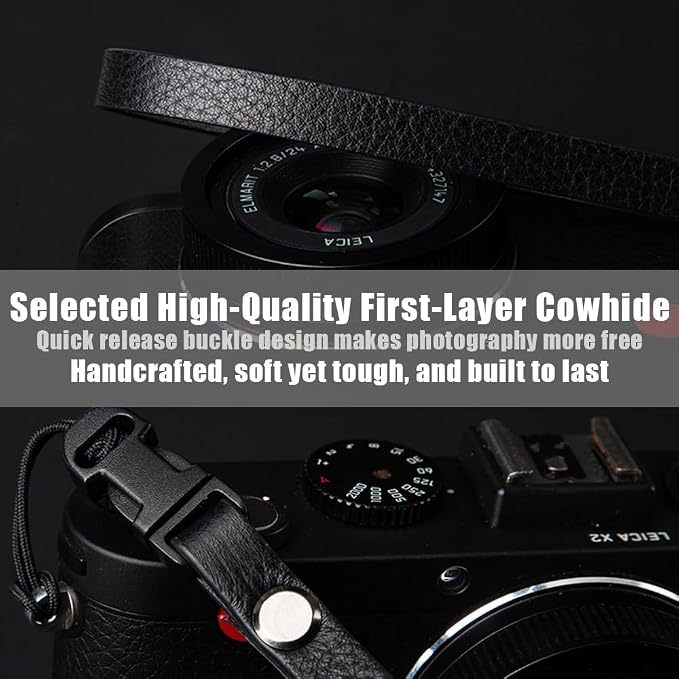 Vintage Minimalist Leather Camera Neck Shoulder Strap - Image 7