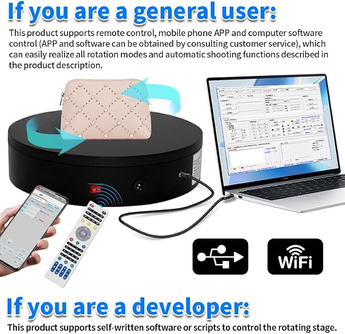 Programmable Motorized Electric Photography Turntable Rotating Platform - Image 8