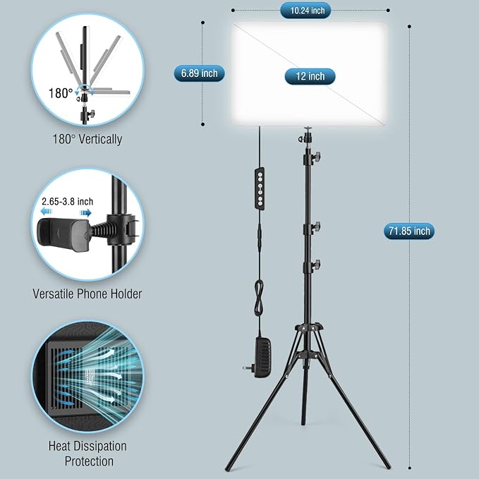 2-Pack LED Video Light Kit - Image 4