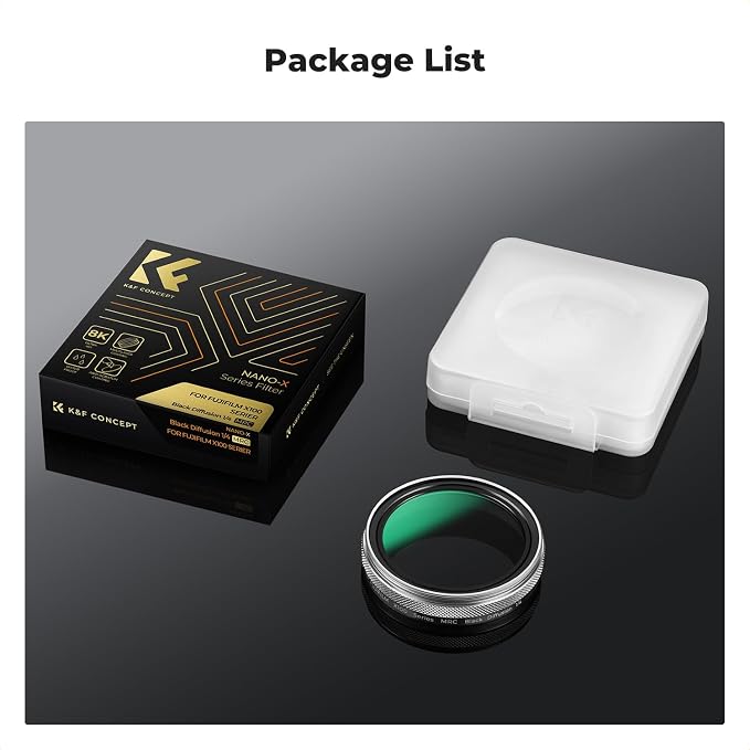 K&F CONCEPT Black Mist Diffusion 1/4 Filter Compatible - Image 6