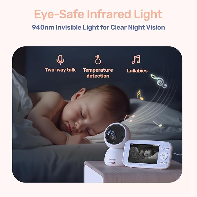 1080P WiFi Baby Monitor with 2 Camera and Audio, Pan-Tilt-Zoom Video Camera - Image 7