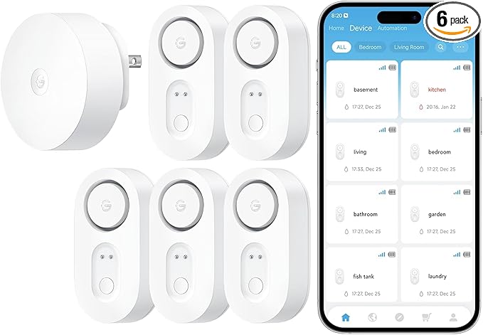 GoveeLife Upgraded Smart Water Leak Detector 1s by GoveeLife