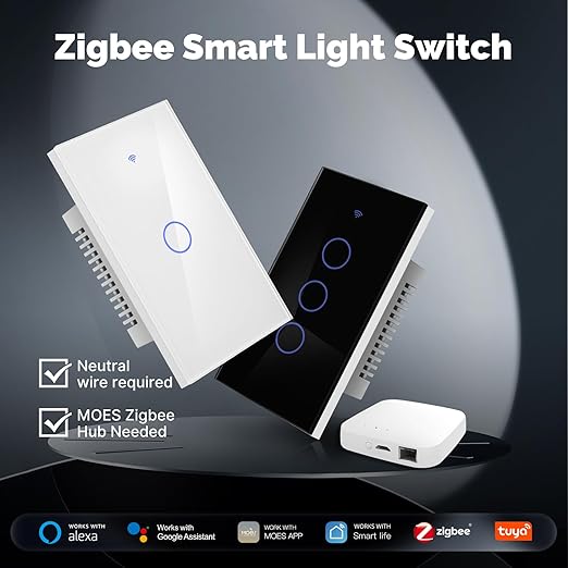 MOES Zigbee Smart Switches 3 Gang, Require MOES Zigbee Hub and Neutral Wire - Image 2