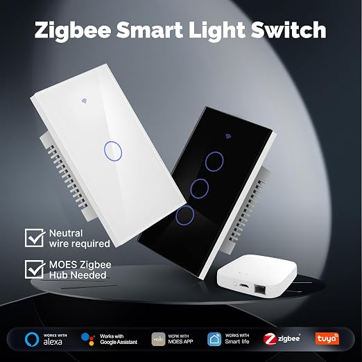 MOES Zigbee Smart Switches 3 Gang, Require MOES Zigbee Hub and Neutral Wire - Image 2