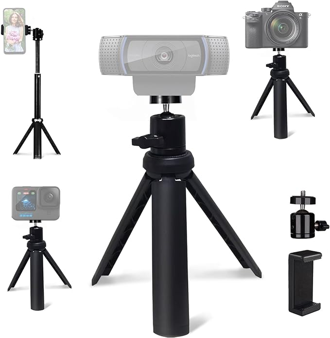 NexiGo Lightweight Mini Tripod for Camera/Phone/Webcam, Extendable Stand by NexiGo