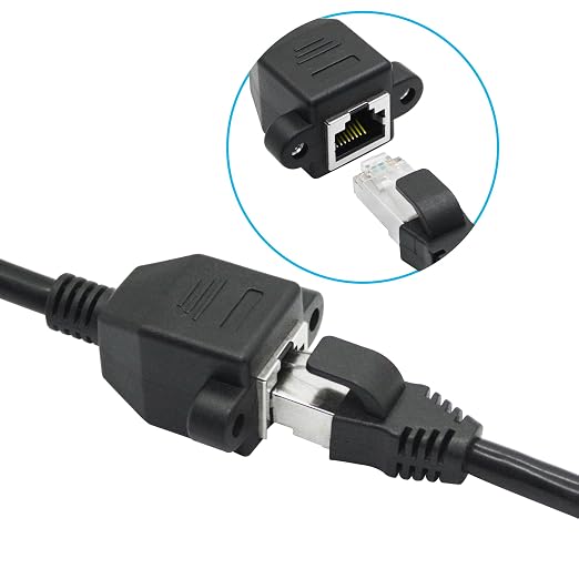 2Pcs Cat6 Ethernet Extension Cable 1FT, RJ45 Male to Female Ethernet Panel Mount - Image 3