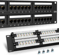 2U 48 Port Patch Panel CAT6A Patch Panel Rack Mount 19inch Ethernet Patch Panel by Enmane
