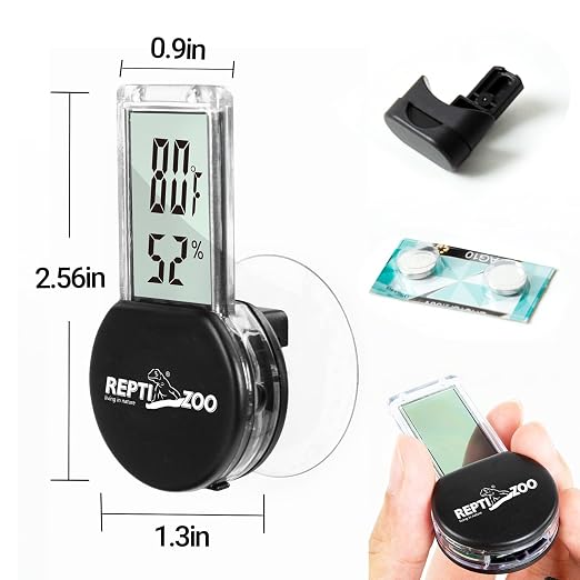 REPTI ZOO Magnetic Reptile Thermometer and Humidity Gauge, Digital LCD - Image 6