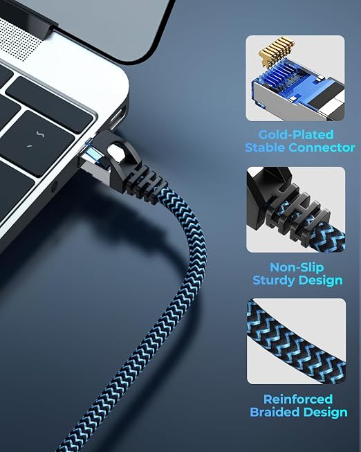 Cat8 Ethernet Cable 15 ft 1 Pack, High Speed 40Gbps 2000MHz, Compatible - Image 6
