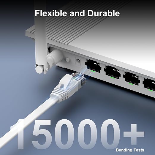 Cat 6 Ethernet Cable 15ft, Indoor&Outdoor, High Speed 10Gbps Flat Internet - Image 6