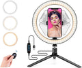 Ring Light with Stand OEBLD Dimmable Desk Selfie Ring Light with Phone Holder by OEBLD