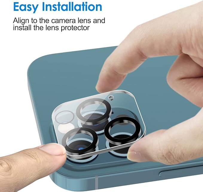 JETech Camera Lens Protector for iPhone 12 Pro Max 6.7-Inch, 9H Tempered Glass - Image 4
