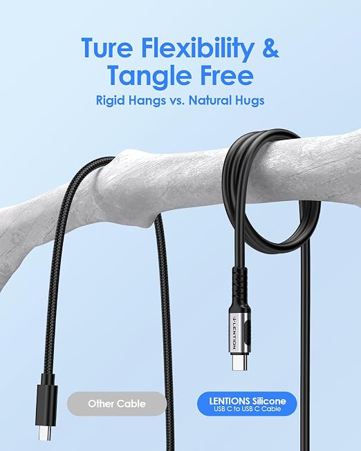 LENTION 2.3FT USB 4.0 Cable for Thunderbolt 4 240W Fast Charging USB C to USB C - Image 5