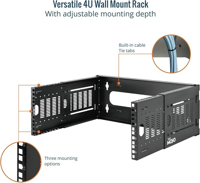 Tecmojo 4U Wall Mount Network Rack, Fits Shallow IT Equipments, 110 lbs Capacity - Image 5