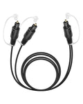 Digital Optical Audio Splitter 1 in 2 Out, Toslink Fiber Optic 1 Male to 2 Male by RIIEYOCA