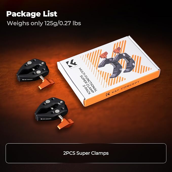 K&F CONCEPT 2 Pack Camera Mount Clamp, Super Crab Clamp - Image 7