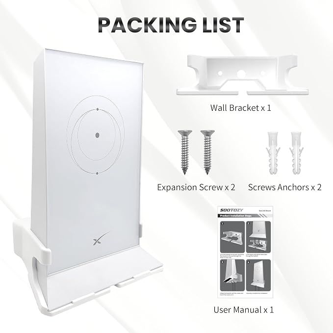 Sootozy Wall Mount for Starlink, Router Wall Mount for Starlink Internet Kit - Image 6