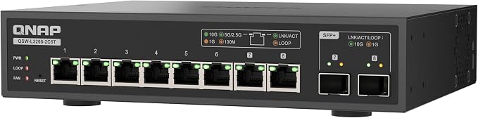 QNAP 8-Port Multi-Gig 10GbE Lite-Managed Network Switch – 6× 10/5/2.5/1G RJ-45 - Image 7