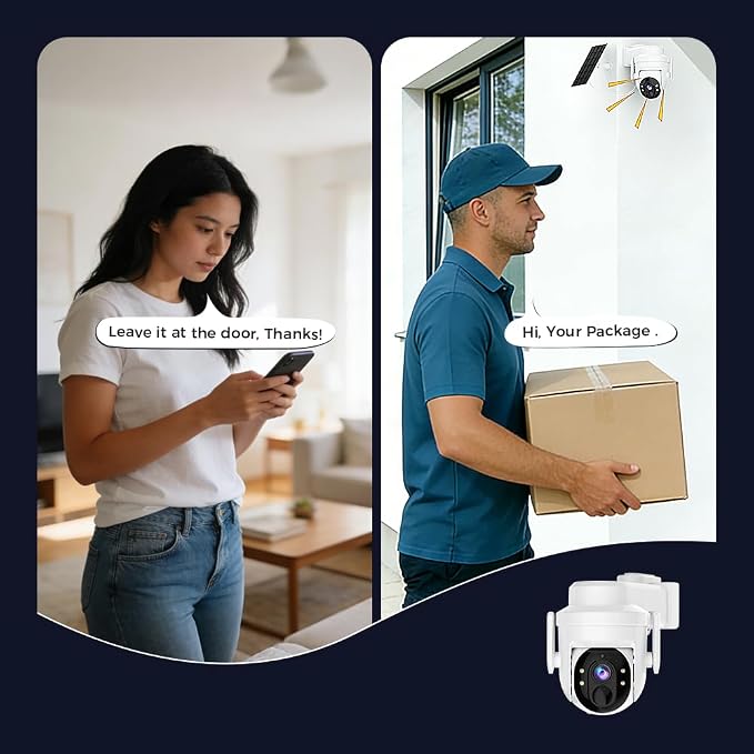 2K Solar Camera Outdoor Wireless, 2.4Ghz WiFi Battery Camera, 355° View - Image 8
