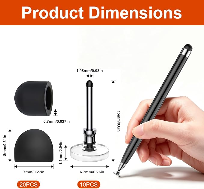 20 Rubber Tips+10 Transparent Disc Tips, High Precision | High Sensitivity - Image 3