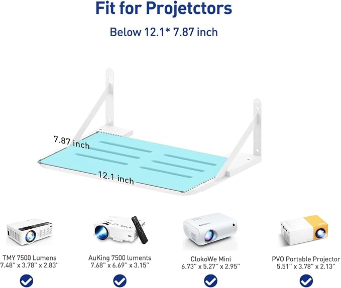 Small Mini Projector Shelf, Modem Shelf, Router Shelf, Floating Projector Wall - Image 5