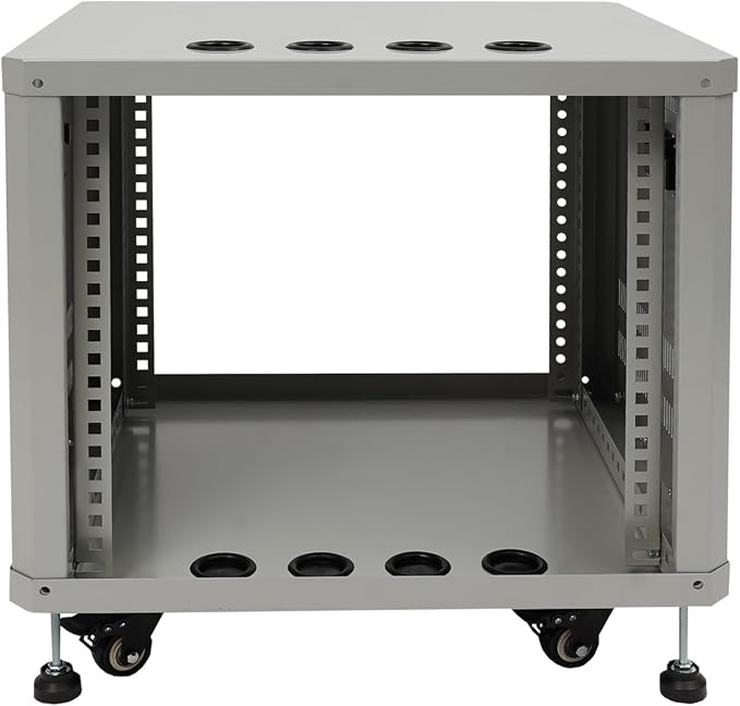 9U Stereo & Studio Rack with Wheels, Open Frame Audio Rack Cabinet, Rolling - Image 3