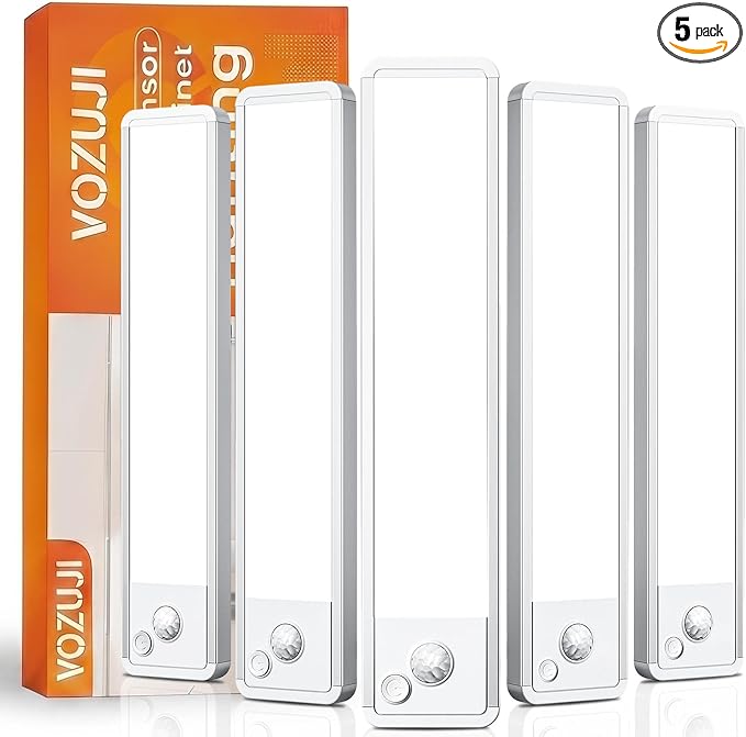 Under Cabinet Motion Sensor Lighting: 12 Inch Dimmable Rechargeable Lights by Vozuji