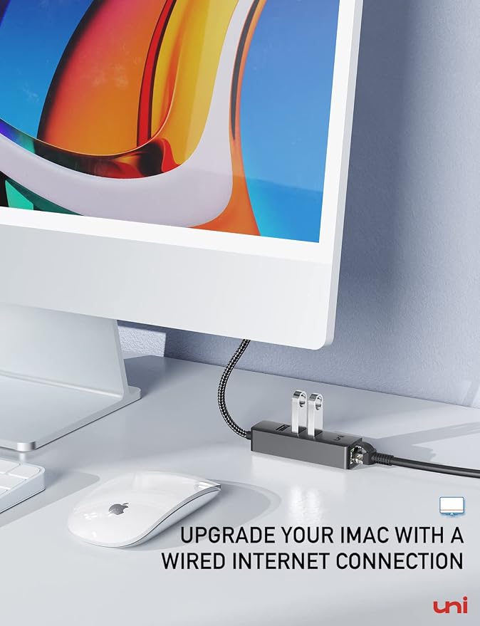 uni USB-C to Ethernet Adapter, USB C HUB Ethernet 1Gbps - Image 9