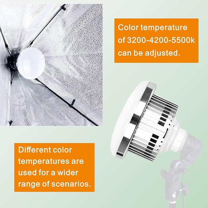 Skytex 2Pack 135W Photography Light Bulb Dimmable Tricolor LED Bulbs 2700-6400K - Image 7