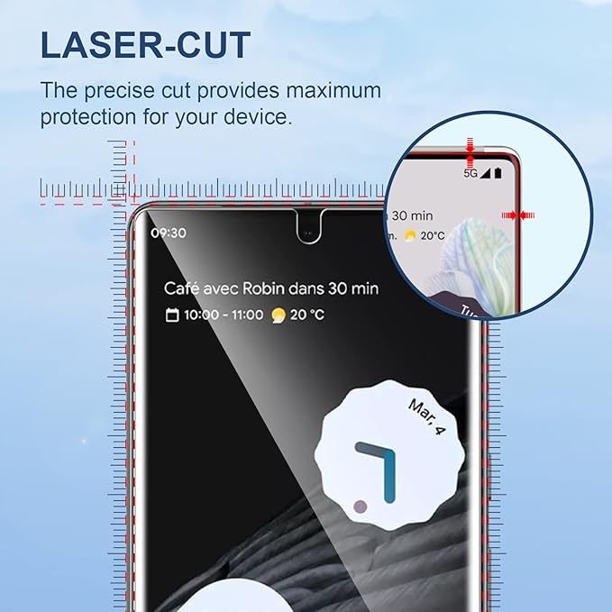 LK 2 Pack for Google Pixel 7 Pro Screen Protector 6.7-inch + 2 Pack Lens - Image 4