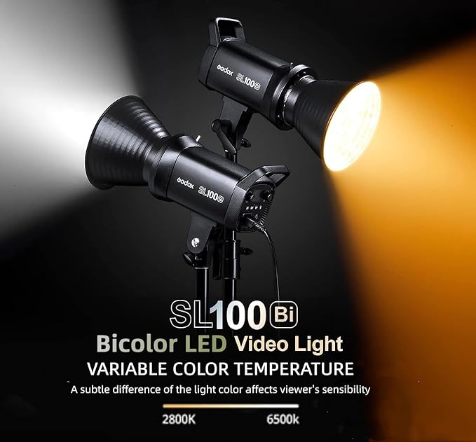 Godox SL100Bi 100W Bi-Color LED Video Light – 32, 100 Lux@1M, 2800K-6500K - Image 3