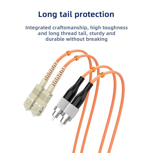 OM1 Multimode Duplex Fiber Patch Cable, SC/UPC to FC/UPC, 62.5/125μm 2M/6.5FT - Image 5