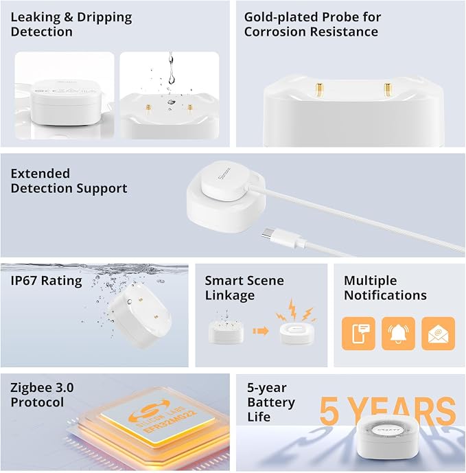 SONOFF SNZB-05P Zigbee Water Leak Sensor - Image 3