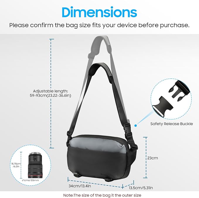 FINTIE Camera Sling Bag for DSLR/SLR/Mirrorless, Waterproof Crossbody Camera - Image 8