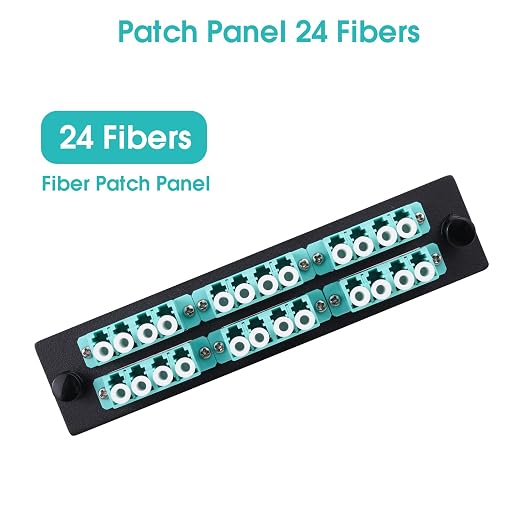 LC/OM3 Fiber Patch Panel, 6 Multimode Aqua Blue 4 Channels LC Adapters - Image 3