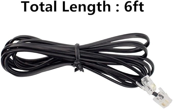 Phone Cord, 6P4C Black Phone Telephone Extension Cord Cable Line Wire RJ11 6P4C - Image 4