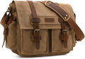 Kattee Leather Canvas Camera Bag Vintage DSLR SLR Messenger Shoulder Bag by Kattee