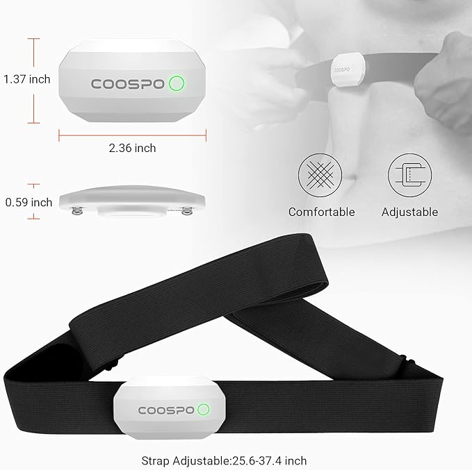 COOSPO Bluetooth Heart Rate Monitor Chest Strap H808S, ANT+ BLE HR Monitor Chest - Image 4