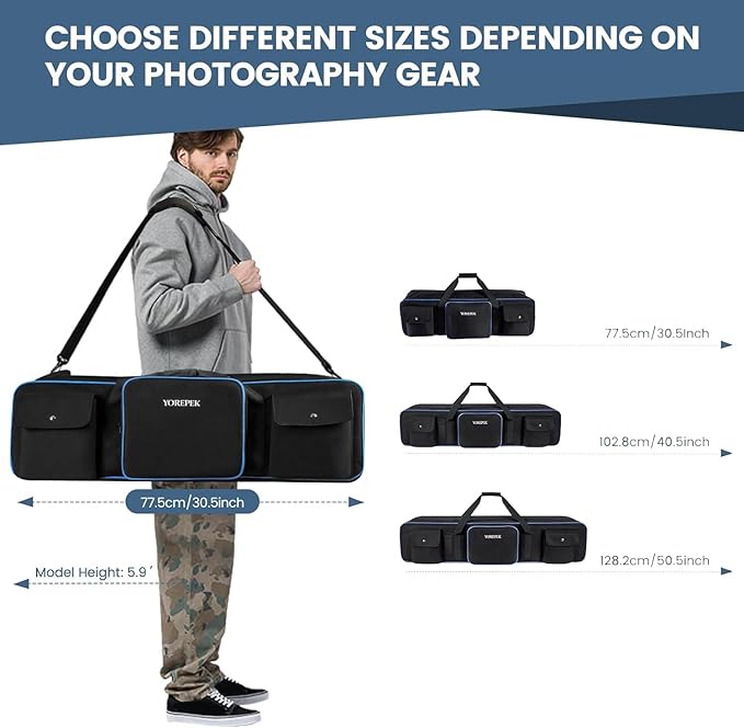 YOREPEK Tripod Carrying Case Bag 50.5", Resistant Light Stand Bag - Image 4
