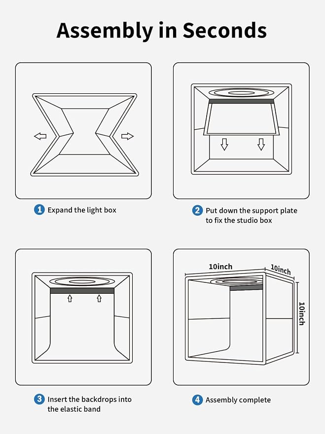 Glendan Light Box Photography, 6 Color PVC Backdrops, 4 Reflection Boards and 1 - Image 6