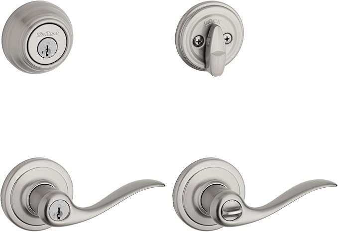 Kwikset 991 Tustin Entry Lever and Single Cylinder Deadbolt Combo Pack by Kwikset