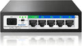 Goalake 6-Port Gigabit PoE+ Switch, 4 PoE Ports 52W, 1 Uplink + 1 SFP Slot by Goalake